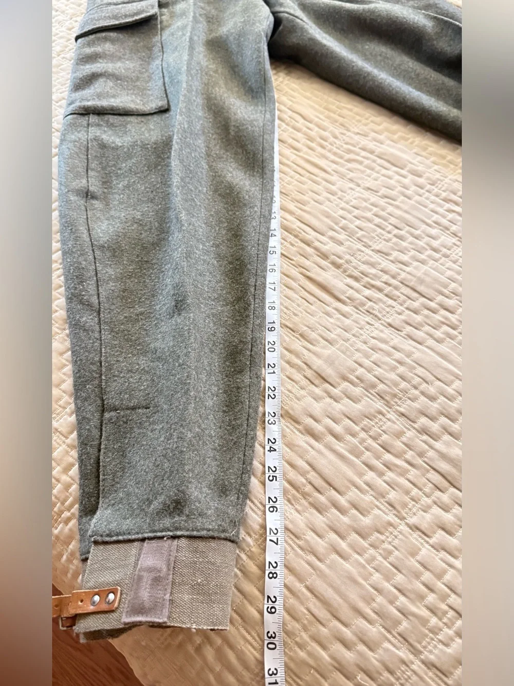 NEW VTG MEN 1944 Swedish Heavy Olive wool military pants 28.5